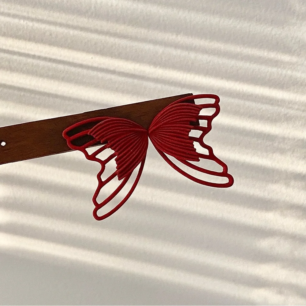 4/$15 Red Fishtail Butterfly Artful Bold Cute Earrings